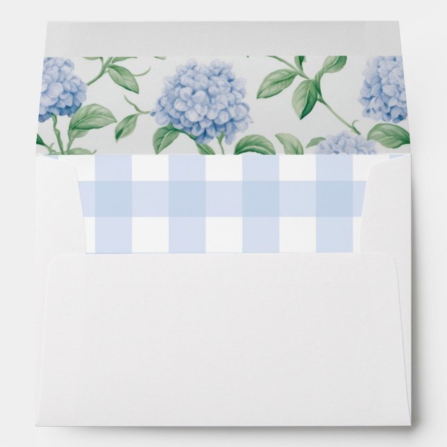 Blue Floral Gingham Lined Envelope (Creator Uploaded)
