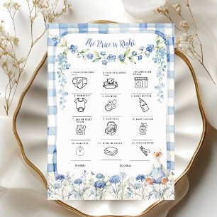 Blue Floral Gingham Silly Goose Price is Right