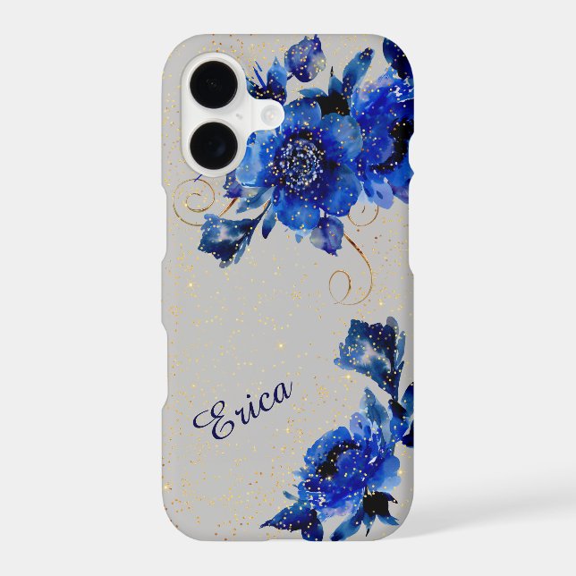 Blue Floral Gold Confetti (Back)