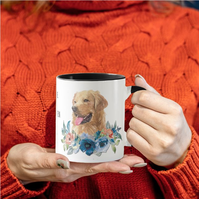 Blue Floral Golden Retriever Life Mug (Creator Uploaded)