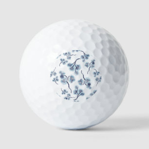Blue Floral Golf Ball
