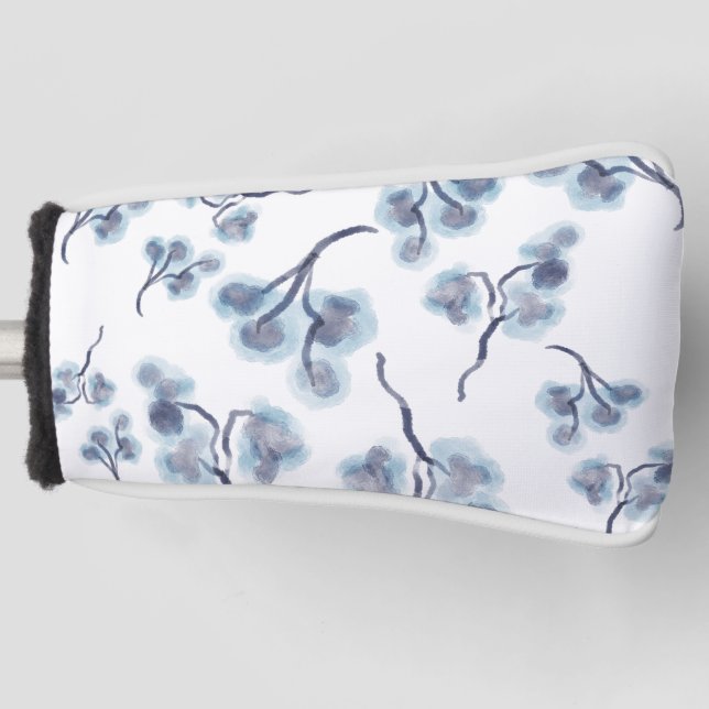 Blue Floral Golf Head Cover (Front)