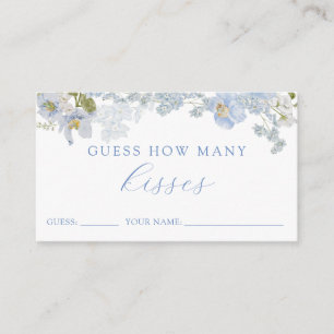 Blue Floral Guess How Many Kisses Game Card