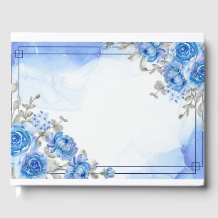 Blue Floral Guest Book
