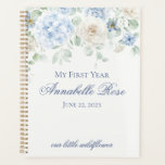 Blue Floral Hydrangea Botanical My First Year Planner<br><div class="desc">Introducing our Blue Floral Party Decor Collection, where soft blue hydrangeas and neutral florals blend seamlessly to bring a touch of elegance to your event. Each piece in this collection is adorned with delicate blooms, creating a serene and inviting atmosphere for any occasion. Elevate your celebration with the timeless beauty...</div>
