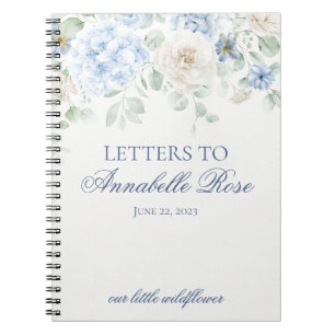 Blue Floral Hydrangea Letters to Birthday Letter Notebook