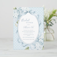 Blue Floral Hydrangeas Whimsical Bridal Shower 