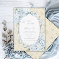 Blue Floral Hydrangeas Yellow Whimsical Bridal