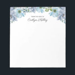 Blue Floral II From the Desk of, Personalised Notepad<br><div class="desc">This beautiful notepad features watercolor flowers in shades of blue and your personalisation.  Use the template form to add your text.</div>