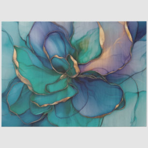 Blue Floral in Alcohol Ink Series Design #1 Tissue Paper