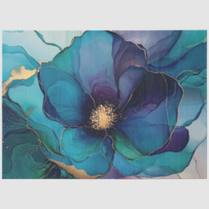 Blue Floral in Alcohol Ink Series Design #26 Tissue Paper