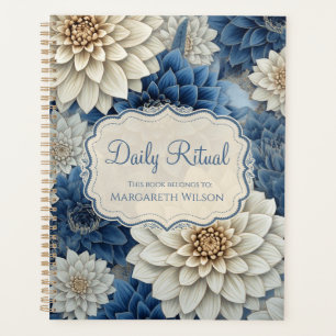 Blue Floral Journal Planner Notebook