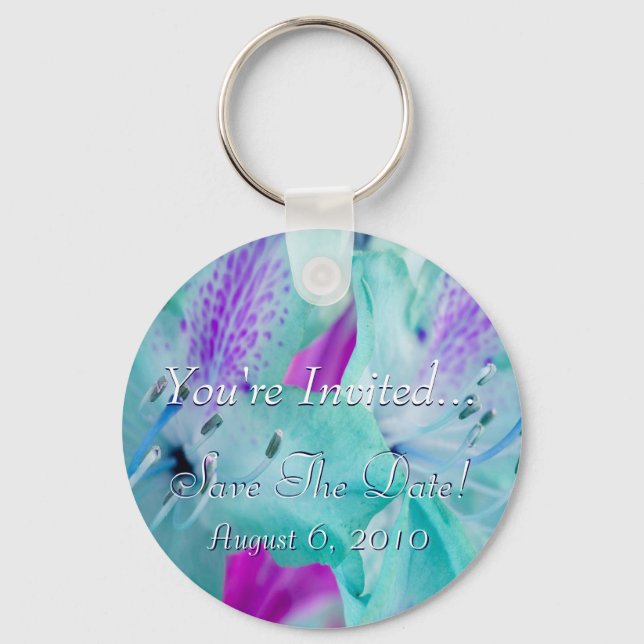 Blue Floral Key Ring (Front)