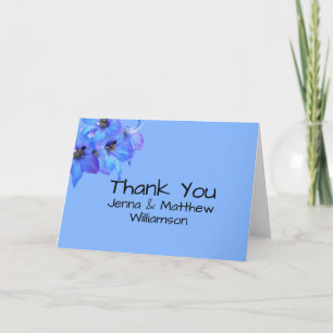 Blue Floral Larkspur Personalised Thank You Notes