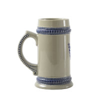 Blue Floral Letter W Monogram Mug