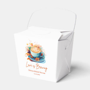Blue Floral Love is Brewing Coffee Bridal Shower  Favour Box