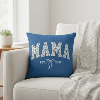 Blue Floral Mama Varsity Feminine Artwork