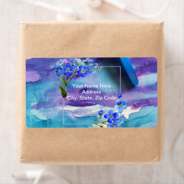 Blue Floral Monogram Labels (Insitu)