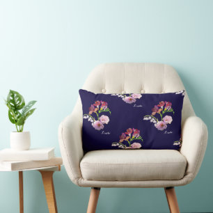 Blue Floral Mother's Day  Lumbar Cushion