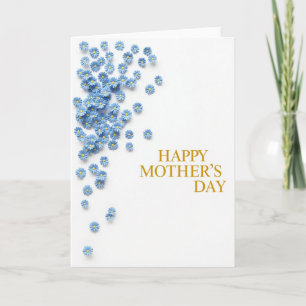 Blue Floral Mothers Day Message Card