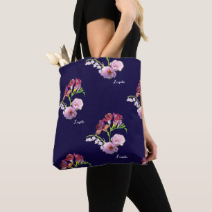 Blue Floral Mother's Day Tote Bag