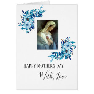 Blue Floral   Mother's Day   Virgin Mary Scripture