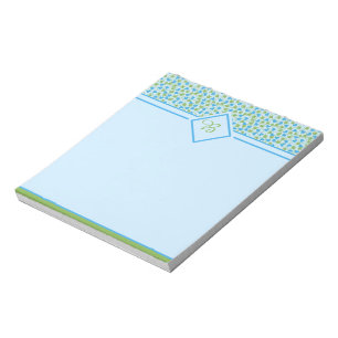 Blue floral notepad