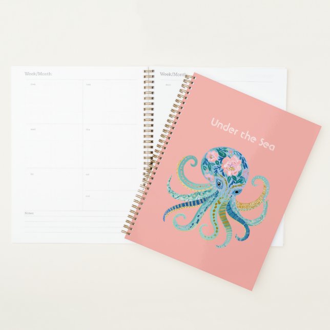 Blue Floral Octopus Planner (Display)