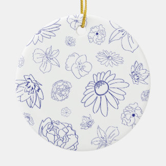 Blue Floral Ornament