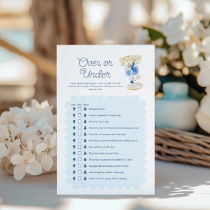 Blue Floral Over or Under Bridal Game