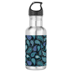 Blue Floral Paisley Retro 532 Ml Water Bottle
