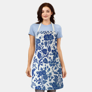 Blue Floral Pattern Apron