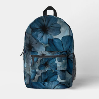 Blue Floral Pattern Backpack