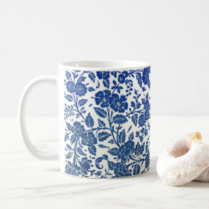 Blue Floral Pattern Coffee Mug