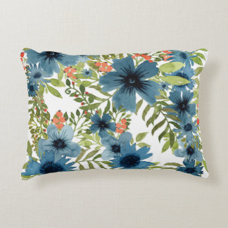 Blue floral pattern decorative cushion