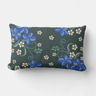 Blue Floral Pattern    Lumbar Cushion