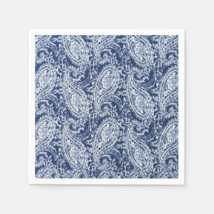 Blue floral pattern napkin