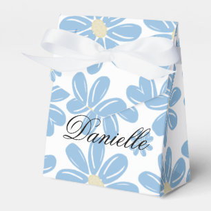 Blue Floral Pattern - Personalised Favour Box