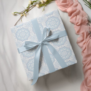 Blue Floral Pattern Simple Mandala Wrapping Paper