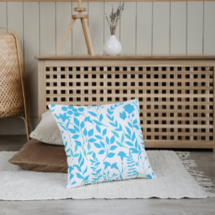 Blue Floral pattern.ST01 No BG Cushion