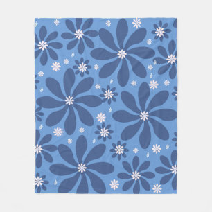 Blue Floral Pattern – Stylish  Acces Fleece Blanket