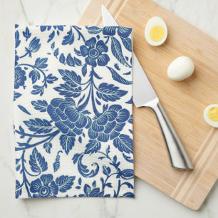 Blue Floral Pattern Tea Towel