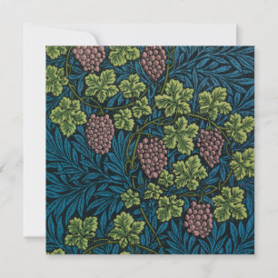 blue floral pattern with diverse leaves & blossoms thank you card