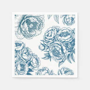 Blue Floral Peony Napkin