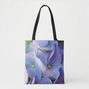 Blue Floral Periwinkle Hydrangea Flowers Tote Bag