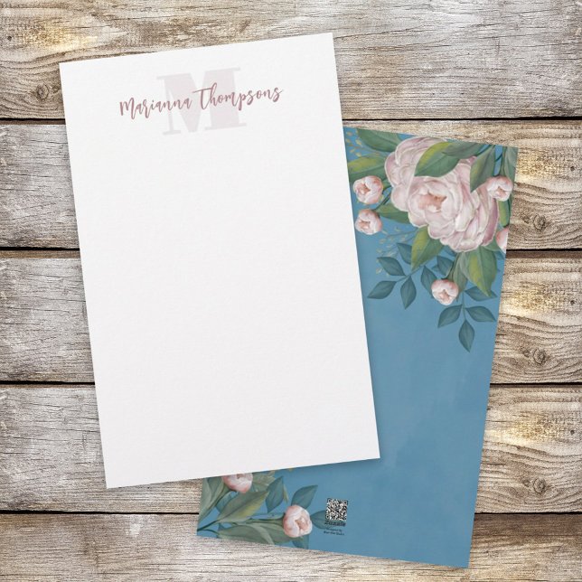 Blue Floral Personal Stationery Custom (Creator Uploaded)
