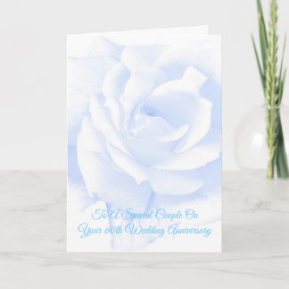 Blue Floral Personalised 60th Wedding Anniversary Card