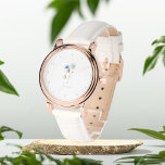 Blue Floral  personalised eWatch Watch<br><div class="desc">Gift for her,  blue floral wrist watch</div>