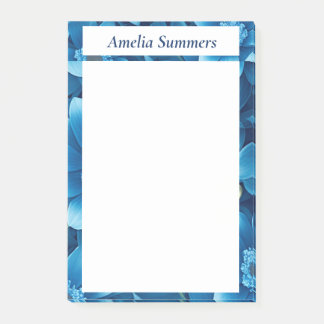 Blue Floral Personalised  Post-it Notes