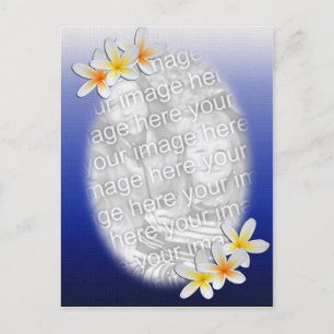 Blue Floral Photo Template Postcard